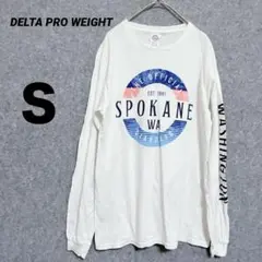 海外古着【DELTA PRO WEIGHT 】ホワイト長袖カットソー Ｓサイズ