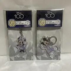 Disney 100 ミニー ミッキー アクリルキーホルダー 2個セット