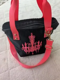 ちびRady シャンデリア刺繍 ネオンピンク バッグ