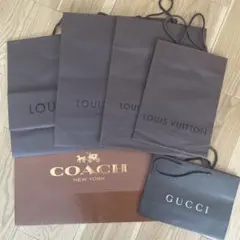 LOUIS VUITTON・COACH・GUCCI ショップ袋 6枚セット