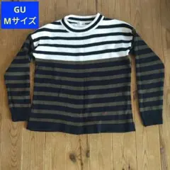 GU ボーダーニットセーター 長袖 M 綿100%