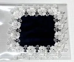 近沢レース　 ガチャプチタオル　 ネイビー ローズ