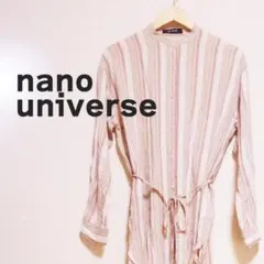 nano universe ナノユニバース　シャツ　チュニック　長袖　ストライプ