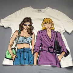 ZARA イラストプリント Tシャツ 半袖 S
