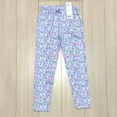 エニファム 総柄 プリント レギンス 花柄 サックスブルー ボトムス 130cm
