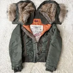 AVIREX N-2Bミリタリー リアルファー フライトジャケット　Y2K