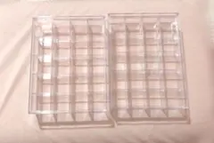 DAISO ダイソー 積み重ねられるフタ付きクリアケース 20分割 めじるし収納