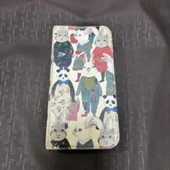 マンナイン　ウサギとパンダの手帳型ケース