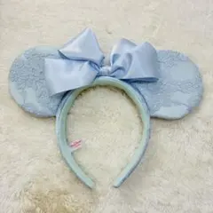 東京ディズニーリゾート カチューシャ 水色 レース ミニー シンデレラ リボン