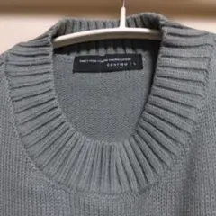 グレー リブ編み クルーネックセーター Lサイズ