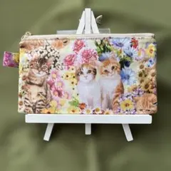 フラットポーチ ねこ柄 両面パネル ❤️ハンドメイド - メルカリ