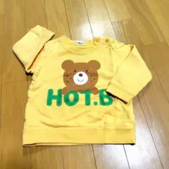 値下げ　ホットビスケッツ★80　くまプリント トレーナー 　イエロー