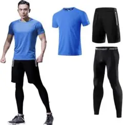 コンプレッションウェア メンズ 上下セット トレーニングウェア 3点セット　速乾
