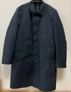 無印良品　MUJI　ステンカラーコート　ロングコート　紺　S