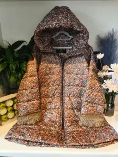 美品 サニークラウズ 中綿 ロングコート ファー リバティ 花柄 大きいサイズ