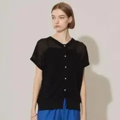 ICB 洗える　コンパクトコイル サマーニット XS 黒　ゆったりのサムネイル