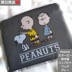 即購入○　翌日発送　Peanut　スヌーピー　保冷温　エコバッグ　グレー