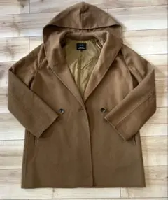 【美品】　23区　コート　フーデットコート　アンゴラ混　サイズ38
