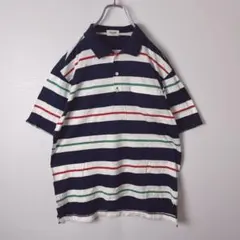90s ヴィンテージ　セリーヌ　半袖　ボーダー　ポロシャツ　天竺　L メンズのサムネイル