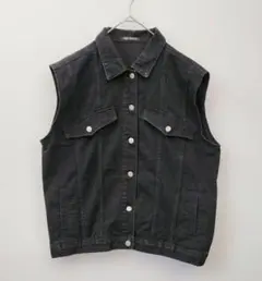 SPRAY PREMIUM オーバーサイズ ブラックデニムベスト
