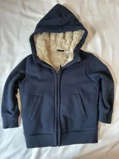 ユニクロ UNIQLO ネイビー 紺色 パーカー 100cm ボア付き