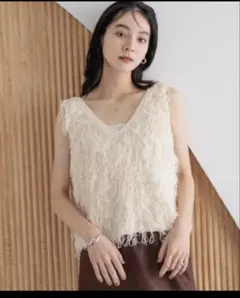 新品タグ付きローリーズファーム フリンジニットベスト