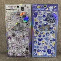 光るジュエルプチドロップシール　ストーンつき　しろくろ　星空　正規品　2枚セット