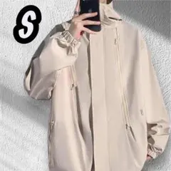 マウンテンパーカー メンズ ウインドブレーカー　Sサイズ　オフホワイト　防寒着