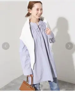 スローブイエナ　SLOBE IENA コットンブロードチュニックブラウス