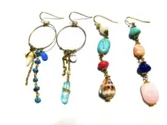 天然石ピアス 2点セット