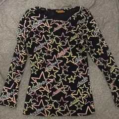 90s ヒステリックグラマー ロンT ネオン 星 総柄 長袖Tシャツ 初期タグ