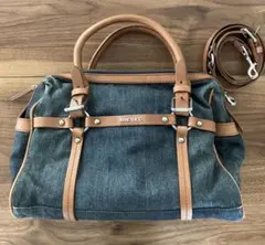 DIESEL デニムレザーショルダーバッグ　2WAY