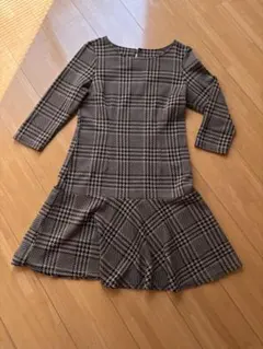 FABIA ジャージーワンピース グレンチェック 千鳥格子