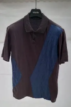 ISSEY MIYAKE MEN プリーツ切替 ポロシャツ 1 シワ加工
