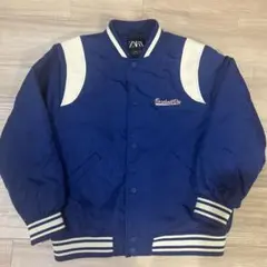 상태좋음 ZARA キッズ 野球ブルゾン 中綿 ネイビー 140
