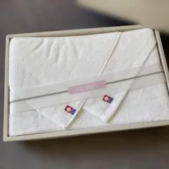 今治　フェイス/ハンドタオルセット　白