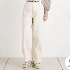 NICE CLAUP デニム ジーンズ ハイウエストデニムパンツ ホワイト