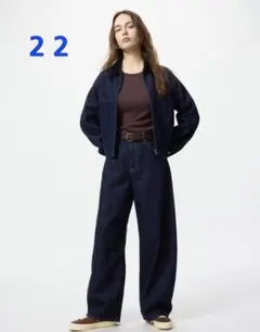 ユニクロ UNIQLO バギーカーブジーンズ 22 69NAVY