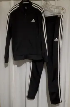adidas ジャージ　トラックジャケット　セットアップ　ブラック　S