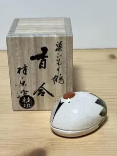 イ663 蓋置『桂窯　伊東桂楽造』『うちわ　蓋置　共箱』茶道具 イ663 蓋置『桂窯 伊東桂楽造』『うちわ 蓋置 共箱』茶道具