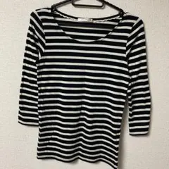 アースミュージック&エコロジー　7分丈ボーダーカットソー