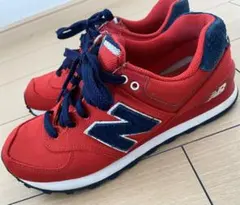 ニューバランス574希少★赤紺白★24.5㌢【新品級美品】レアカラー入手困難