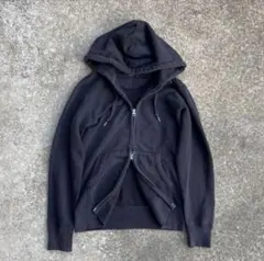 00s old uniqlo zipup Hoodie ブラック 短丈 y2k