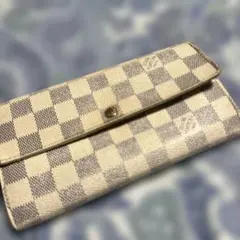 ルイヴィトン ダミエ・アズール ローズバレリーヌ エミリー 長財布