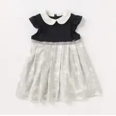 petit main 衿つきタック花柄ワンピース フォーマル　90