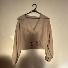 Mサイズ ベージュ クロップドシャツ