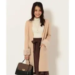 anySiS 2WAY春 エコファーカフス ロングカーディガン コーディガン