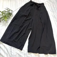 GU ジーユー ベルト付き ワイドパンツ パラッツォパンツ ブラック Mサイズ