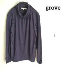 グローブ♡ 長袖 Tシャツ　ロンティー　カットソー　 タートルネック　ビーズ　紫