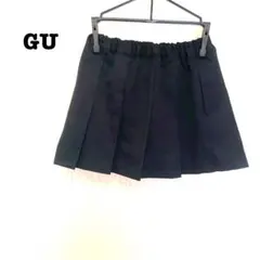 GU 女児用 ミニスカート キッズ ガーリー カジュアル ブラック